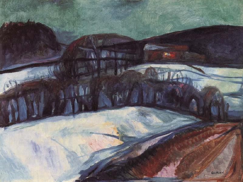 Edvard Munch The red house in the snow